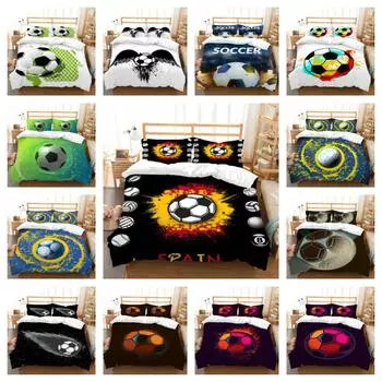 Комплект пододеяльников, домашний текстиль, винтажное высокое качество, 3D футбольная картина, розовое роскошное постельное белье для девочек и женщин UK Single 135x200cm