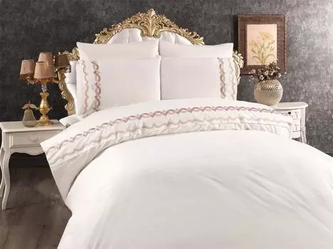 Комплект пододеяльников Flexi Embroidery из 6 предметов хлопка двойного размера кремового цвета