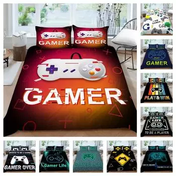 Комплект пододеяльников, игровая консоль, 3D-печать, для детей-подростков, высокое качество, домашние покрывала, постельное белье королевского размера, мягкий комплект постельного белья UK Single 135x200cm
