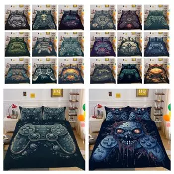 Комплект пододеяльников, игровой комплект постельного белья King Size, комплект мягкого одеяла, комплект постельного белья из полиэстера для детей и взрослых, высококачественные комплекты постельного белья UK Single 135x200cm