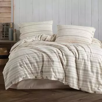 Комплект пододеяльников из 100% хлопка, двойная моющаяся пряжа в полоску с краской