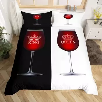 Комплект пододеяльников Кошачья сторона и моя сторона размера Квин черный белый комплект постельного белья с кошками современная романтическая тематика комплект чехлов для одеяла для пары EU single(135x200cm)