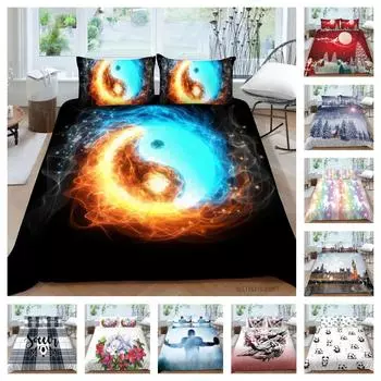 Комплект пододеяльников, креативный домашний текстиль, пододеяльник из полиэстера, королевский размер, постельное белье, мягкое постельное белье для детей-подростков UK Single 135x200cm