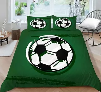 Комплект пододеяльников, мягкие, высокого качества, пододеяльники с 3D футбольным принтом, комплекты постельного белья, дышащие, моющиеся, удобные Single 135x200cm