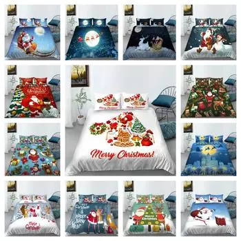 Комплект пододеяльников, рождественские модные пододеяльники, домашнее постельное белье, 2/3 шт., постельное белье King Single Size UK Single 135x200cm