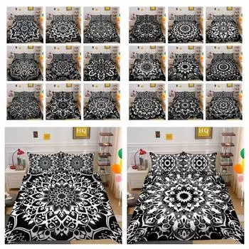 Комплект пододеяльников с 3D черным принтом пейсли, домашний текстиль королевского размера, покрывало для девочек, роскошный комплект постельных принадлежностей UK Single 135x200cm