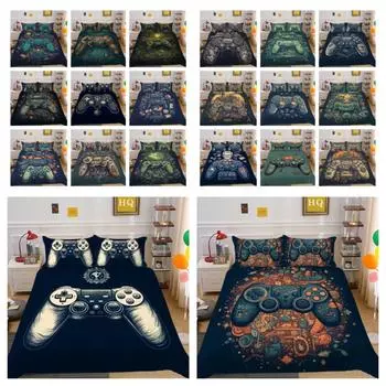 Комплект пододеяльников с 3D игровой консолью и принтом, домашнее постельное белье, односпальная кровать, одежда для мальчиков и детей, мягкий комплект постельного белья, чехол UK Single 135x200cm