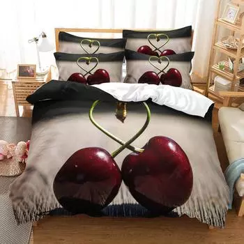 Комплект пододеяльников с 3D-принтом «Фрукты», «Лимон», «Апельсин», «Клубника», «Вишня», «Королева», «Дети», «Мальчики», «Девочки», «Подростки», комплект постельного белья из полиэстера 70x133cm 2pcs