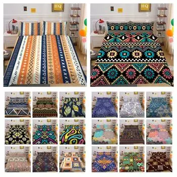 Комплект пододеяльников с богемным принтом, двойной размер, покрывала из микрофибры, дизайн, высококлассное домашнее постельное белье UK Single 135x200cm