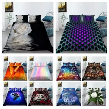 Комплект пододеяльников с цветочным узором, стильный комплект постельного белья с геймпадом, домашний текстиль, мужская и женская кровать размера «king-size», одежда UK Single 135x200cm