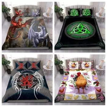 Комплект пододеяльников с изображением красного и черного черепа, чехол для постельного белья, наволочка Single 135x200cm