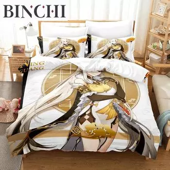 Комплект пододеяльников с наволочками в японском стиле аниме Touhou Project Remilia Scarlet Flandre Bedding Sets Genshin Impact Bedwear 70x133cm 2pcs