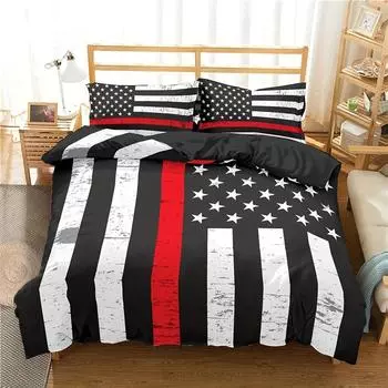 Комплект пододеяльников с принтом национального флага (1 пододеяльник + 2 наволочки) Комплект постельного белья для спальни, общежития 135X200cm 2PCS