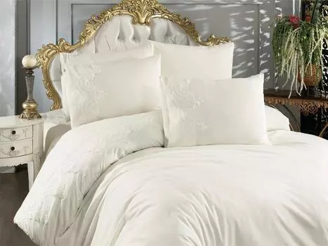 Комплект пододеяльников Султанс 6шт, Пододеяльник 200х220, Простыня 240х260 Хлопчатобумажная ткань, Полный размер, Двойной размер Кремовый