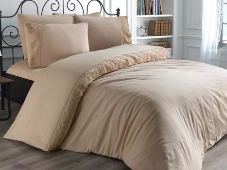 Комплект пододеяльников Suzan 6шт, пододеяльник 200х220, простыня 240х260 х/б ткань, полный размер, двойной размер капучино