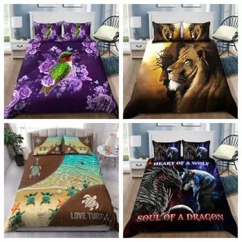 Комплект пододеяльников Tmarc Tee Dragon and Wolf You and Me We Got This Постельное белье Наволочка Single 135x200cm