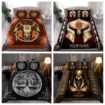 Комплект пододеяльников Tmarc Tee Египетский Бог Гор и Анубис Постельное белье с принтом по всей поверхности Домашние покрывала Single 135x200cm