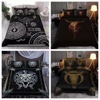 Комплект пододеяльников Tmarc Tee Viking Baldur Скандинавская мифология с татуировкой Комплект постельных принадлежностей Пододеяльник Single 135x200cm