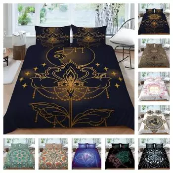 Комплект пододеяльников в богемном стиле с 3D принтом для мальчиков и девочек-подростков, постельные принадлежности королевского размера, дышащий домашний текстиль, роскошное постельное белье UK Single 135x200cm