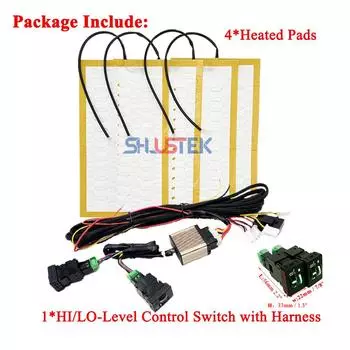 Комплект подогрева сидений автомобиля 12 В для 2 сидений с 4 нагревательными элементами мощностью 25 Вт и двойным переключателем управления для Toyota Camry Corolla RVA4 Highlander
