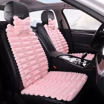 Комплект подушек для автомобильного сиденья с подушкой для шеи, нескользящий дизайн, износостойкие, моющиеся, универсальные, простые в установке, чехлы для сидений серый