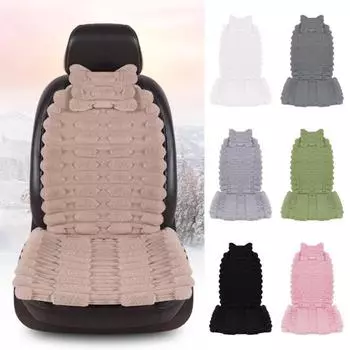 Комплект подушек для автомобильного сиденья с подушкой для шеи, нескользящий дизайн, износостойкие, моющиеся, универсальные, простые в установке, чехлы для сидений белый