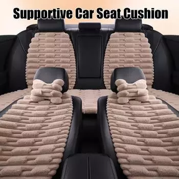 Комплект подушек для автомобильного сиденья с подушкой для шеи, нескользящий дизайн, износостойкие, моющиеся, универсальные, простые в установке, чехлы для сидений серый