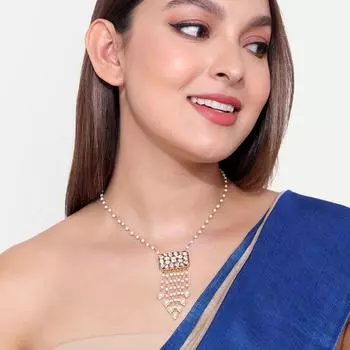Комплект подвесок Abdesigns Diamond, комплект подвесок в индийском стиле с золотым покрытием, комплект подвесок Polki Kundan, цепочка подвесок с синтетическими выращенными в лаборатории бриллиантами M белый
