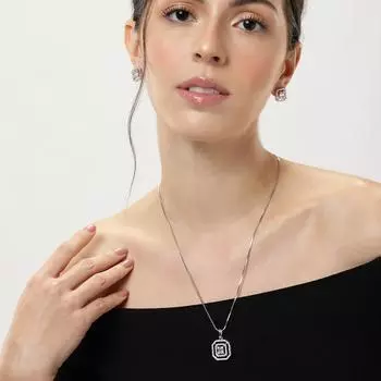 Комплект подвесок Abdesigns Diamond, посеребренный комплект индийских подвесок, комплект подвесок, цепочка с подвесками из синтетических выращенных в лаборатории бриллиантов M белый