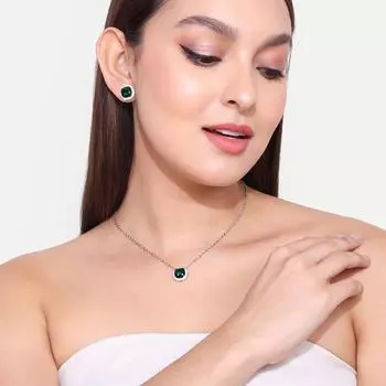 Комплект подвесок Abdesigns Diamond, посеребренный комплект индийских подвесок, комплект подвесок, цепочка с подвесками из синтетических выращенных в лаборатории бриллиантов M белый