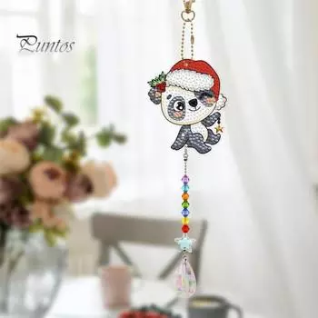 Комплект подвесок с алмазной живописью, сверкающее мультяшное двустороннее острие, алмазная вышивка, рождественское подвесное украшение E