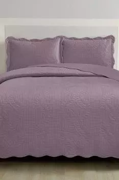 Комплект покрывала Sevda Micro Soft, покрывало 250х240 см с наволочкой, полноразмерный, двуспальная кровать, сливовый