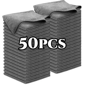 Комплект полотенец для автомобиля из микрофибры премиум-класса, ультраабсорбирующая и сухая салфетка для чистки зеркал автомобиля, полировки стекол, мочалки, аппликатора