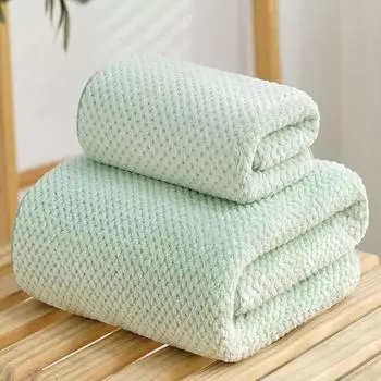 Комплект полотенец для ванной 2 в 1, 2 банных полотенца и полотенца, быстросохнущие, легкие, мягкие, хлопковые полотенца с высокой степенью впитываемости воды синий