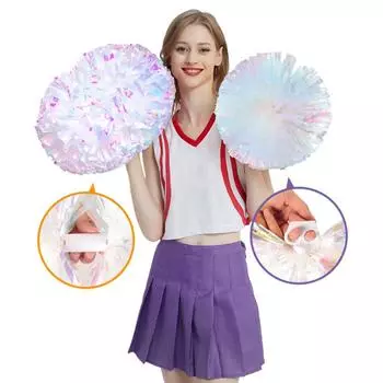 Комплект помпонов для черлидинга из металлической фольги, набор помпонов для черлидинга, цветы для спортивных встреч, мяч для поддержки