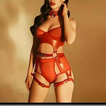 Комплект, пояс для бондажа SM Body, сексуальный костюм для бондажа в готическом стиле из искусственной кожи