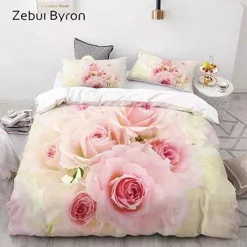 Комплект постельного белья 3D AU Custom/Europe, комплект пододеяльников USA Queen/King, комплект стеганого одеяла/покрывала, постельное белье Wedding Rose, прямая поставка 228*228 3pcs
