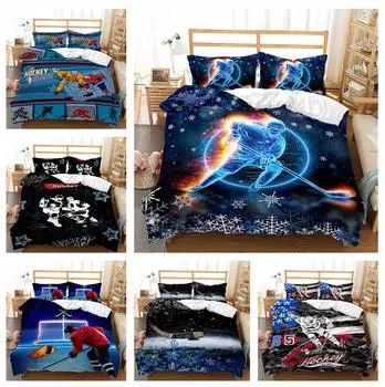 Комплект постельного белья 3D Ice Sports для кровати King Queen, пододеяльник, наволочки 2/3 шт., мужской, подростковый, спортивный чехол в подарок Baby 100x135cm