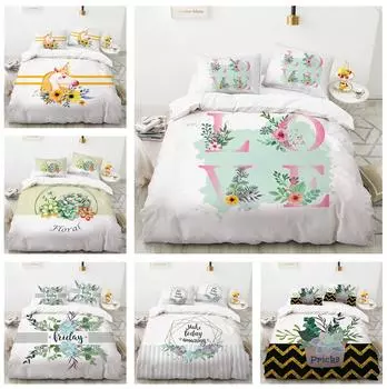 Комплект постельного белья 3D White Refreshing, пододеяльник Plant Spring, наволочка 2/3 шт., покрывало для женщин и девочек в подарок, кровать размера «king-size» Baby 100x135cm