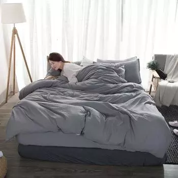 Комплект постельного белья, 4 шт., однотонные пододеяльники, комплекты постельного белья, простыня, наволочка Twin