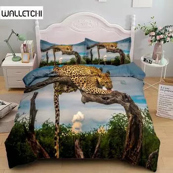 Комплект постельного белья African Savannah Cheetah Wild King Queen Twin Single Size Duvet Cover Наволочки Комплект постельного белья EU single(135x200cm)
