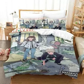 Комплект постельного белья Anime Heavenly Delusion, пододеяльник, комплект постельного белья, пододеяльник, наволочка, одеяло размера king-size, комплект постельного белья для взрослых мальчиков EU Single 135x200cm