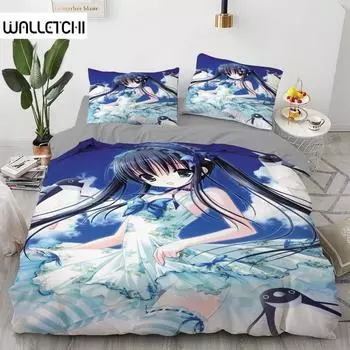 Комплект постельного белья Anime kawaii Япония Аниме loli Пододеяльник Детская спальня Мультфильм 3D Печатный пододеяльник Подарок в спальню 70x133cm 2pcs
