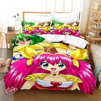 Комплект постельного белья Anime Wedding Peach, пододеяльник, одеяло, комплект постельного белья, наволочка, размер King Queen Twin для мальчиков и девочек для взрослых 135X200cm-2pcs