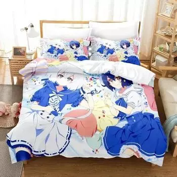 Комплект постельного белья Anime Zombie Land Saga, пододеяльник, комплект постельного белья, пододеяльник, наволочка, одеяло размера king-size, комплект постельного белья для мальчиков и взрослых EU Single 135x200cm