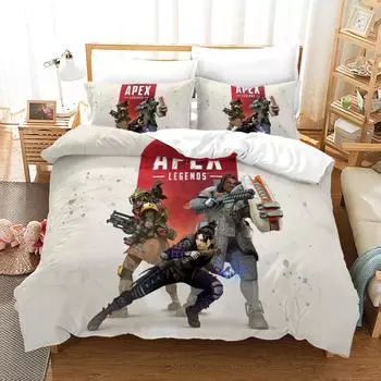Комплект постельного белья APEX Legends Single Twin Full Queen King Size Shooting Game Комплект постельного белья Aldult Kid Bedroom Duvetcover Sets 3D Print 012 EU single(135x200cm)