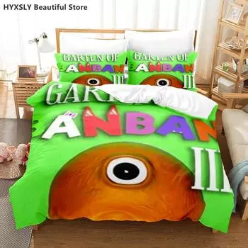 Комплект постельного белья Banban Garten 3D с игровым пододеяльником, наволочки, односпальные, двуспальные, для детей, с рисунком радуги, наборы пододеяльников EU Single 135x200cm