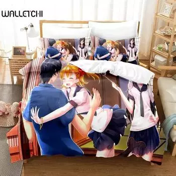 Комплект постельного белья Barakamon, односпальная кровать, двуспальная кровать размера «king-size», комплект постельного белья для взрослых и детей, комплект простыней с 3D-аниме 70x133cm 2pcs