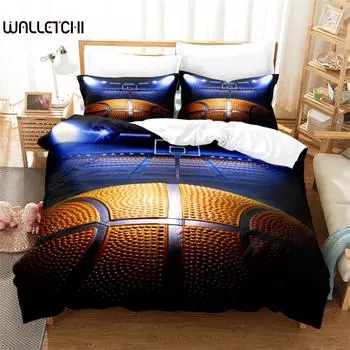 Комплект постельного белья «Баскетбол», комплект пододеяльников, постельное белье с 3D-принтом, комплект постельного белья размера «queen size», модный дизайн EU single(135x200cm)