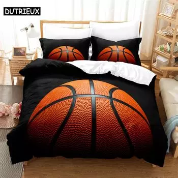 Комплект постельного белья «Баскетбол», комплект пододеяльников, постельное белье с 3D-принтом, комплект постельного белья размера «queen size», модный дизайн 150x200cm 3pcs&set